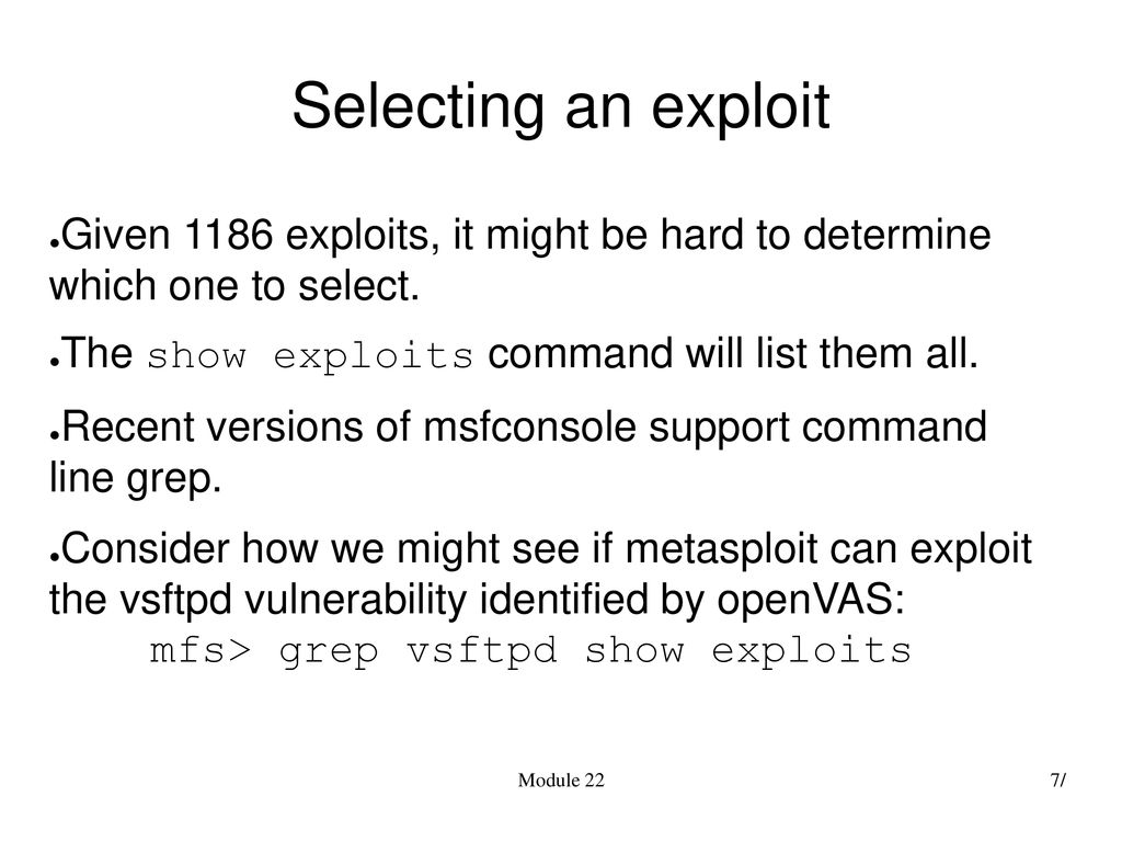Module 22 metasploit introduction ppt download