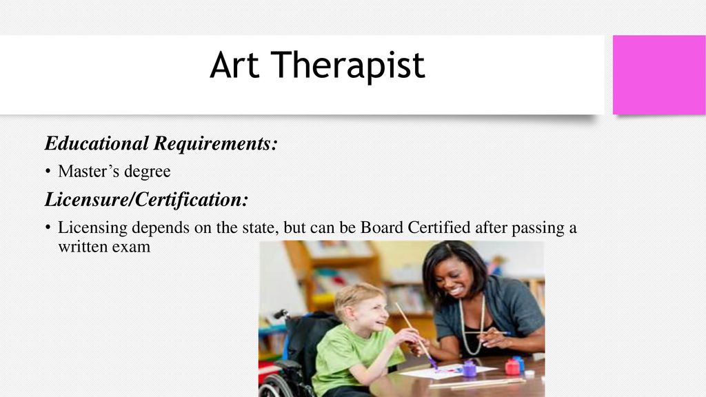 Art Therapist Educational Requirements: Licensure/Certification: