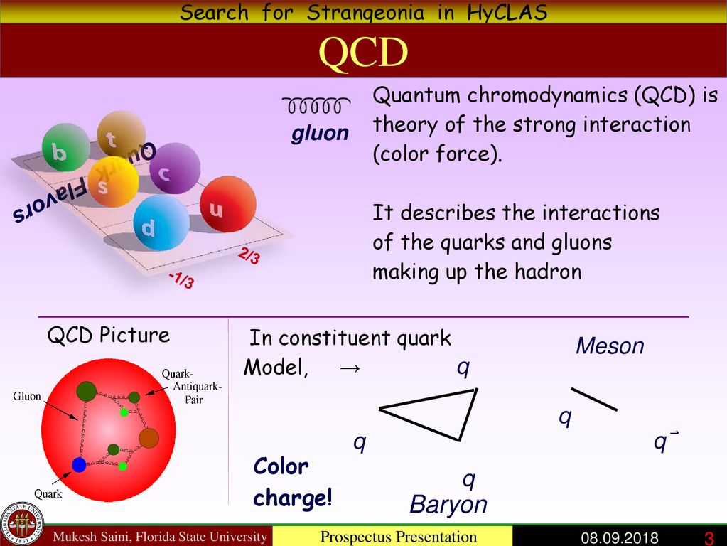QCD Baryon Quark Flavors Meson q q q q⃑ Color charge! q