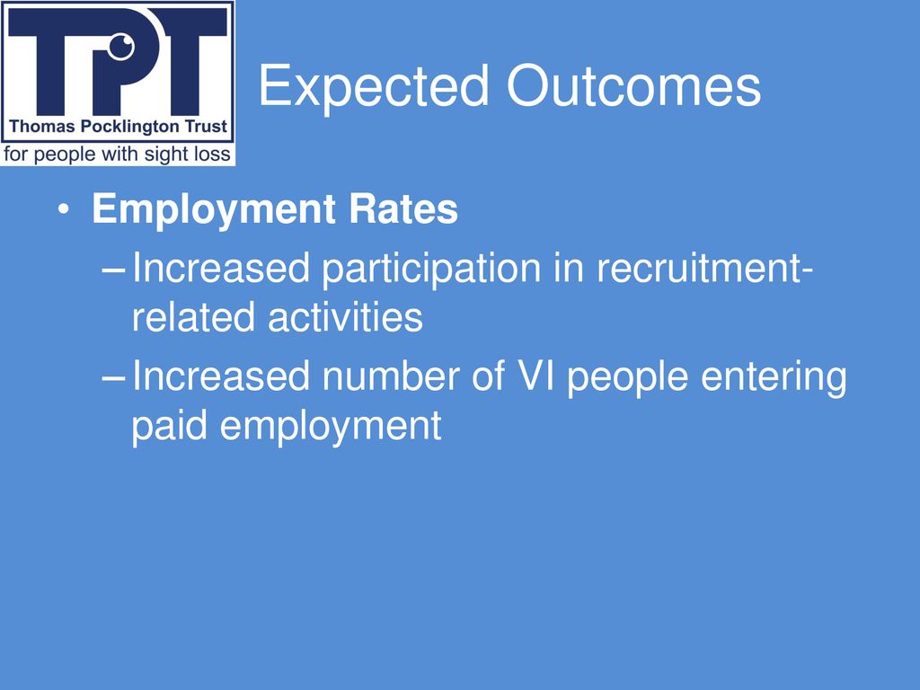 Expected Outcomes Employment Rates