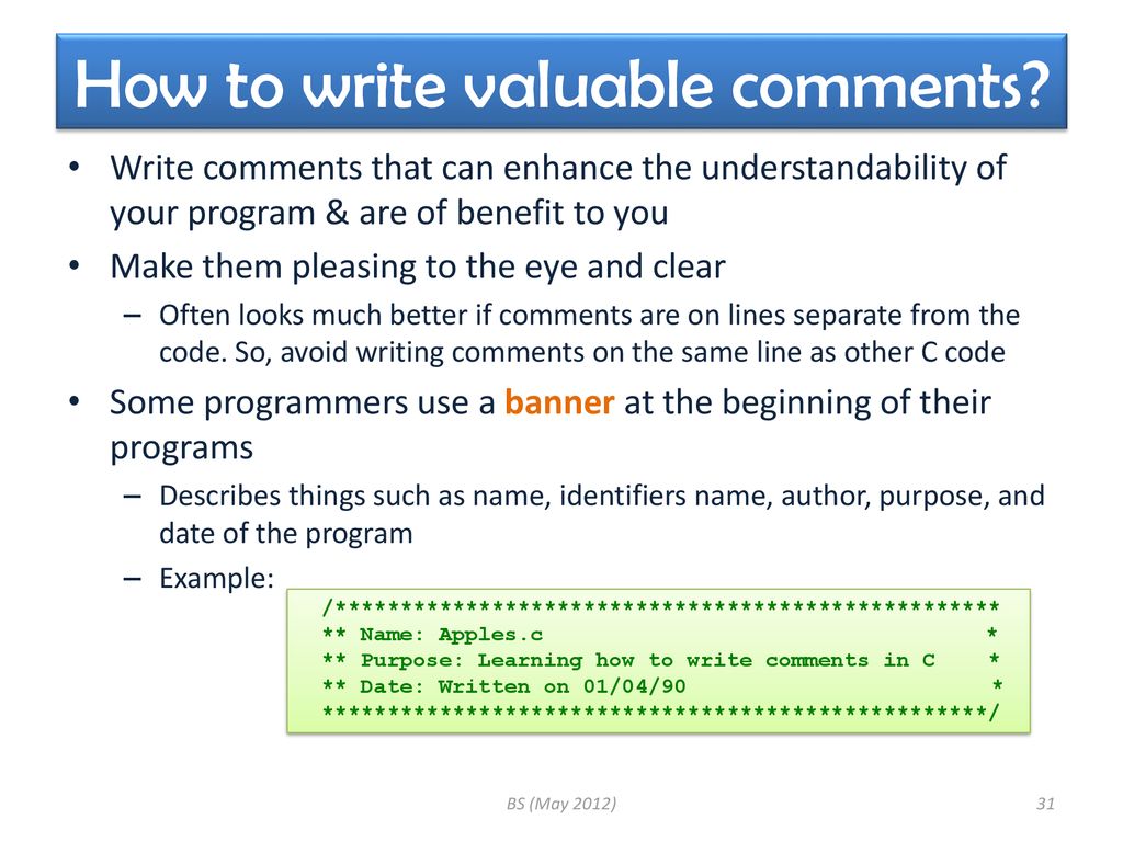 How to write valuable comments