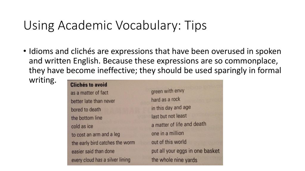 Using Academic Vocabulary - Ppt Download