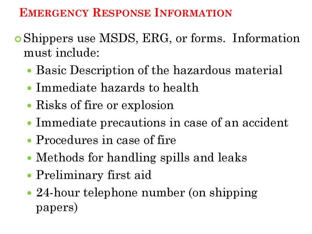 Hazmat Drivers Erg Responsibilities Hazmat Drivers Erg Responsibilities