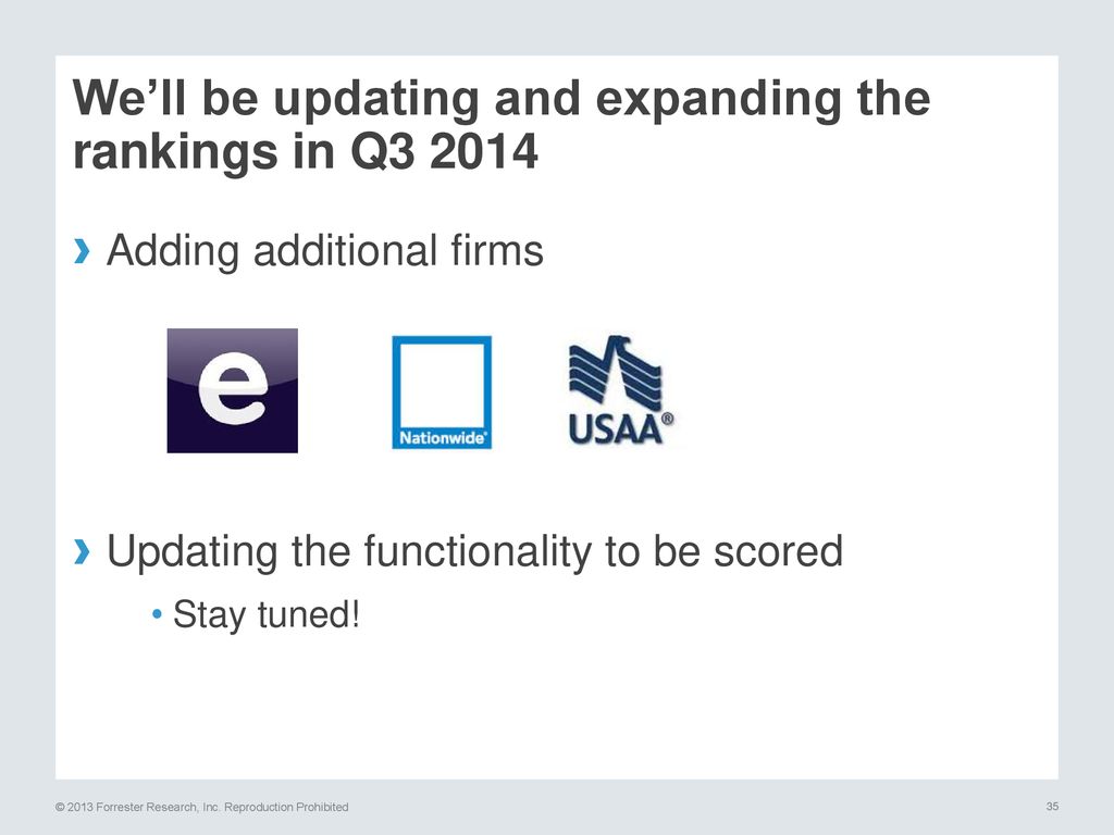 We’ll be updating and expanding the rankings in Q3 2014