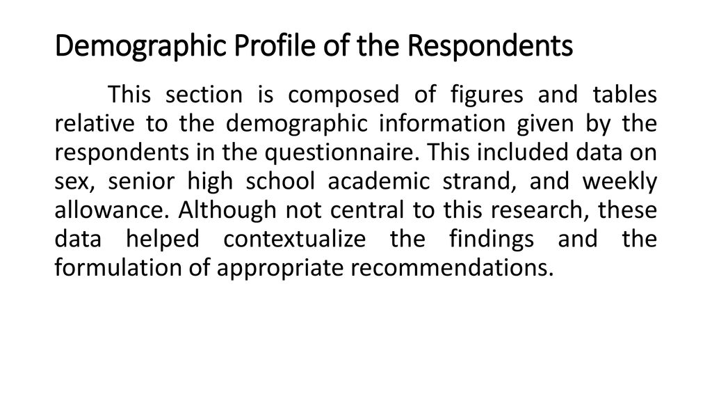 Demographic Profile of the Respondents
