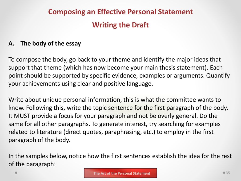 personal statement essay ideas