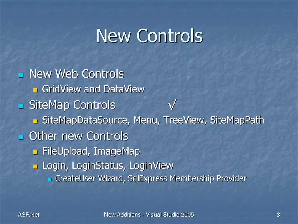Other Asp.Net Elements ASP.Net 2.0 – Visual Studio ppt download
