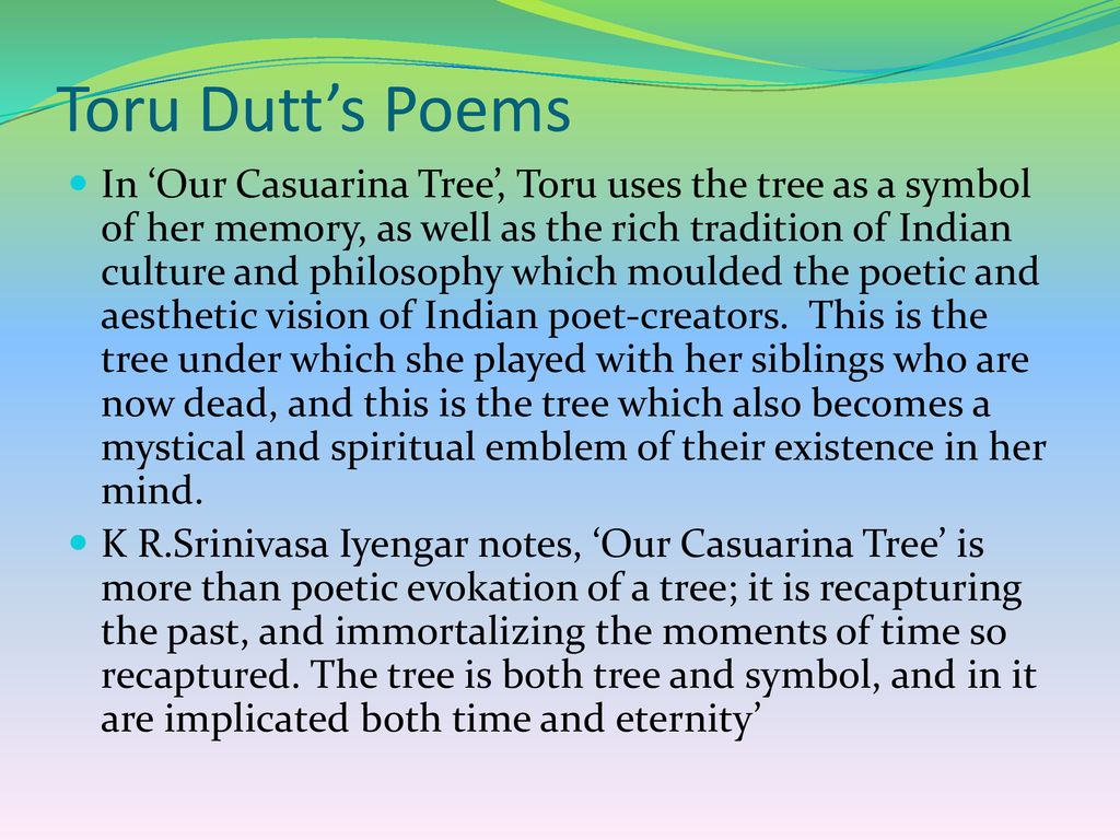 toru dutt our casuarina tree
