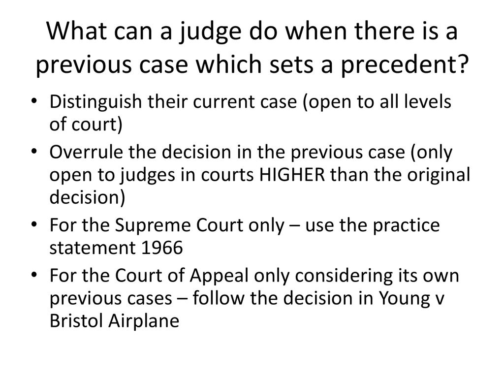 How To Avoid Following A Precedent? - Ppt Download