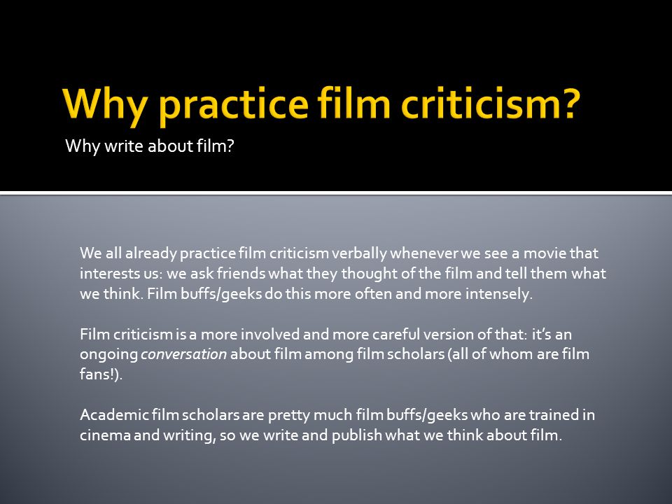 Film Analysis & Criticism - ppt download