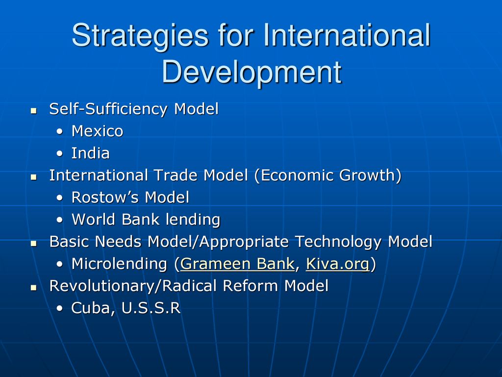 Strategies for International Development
