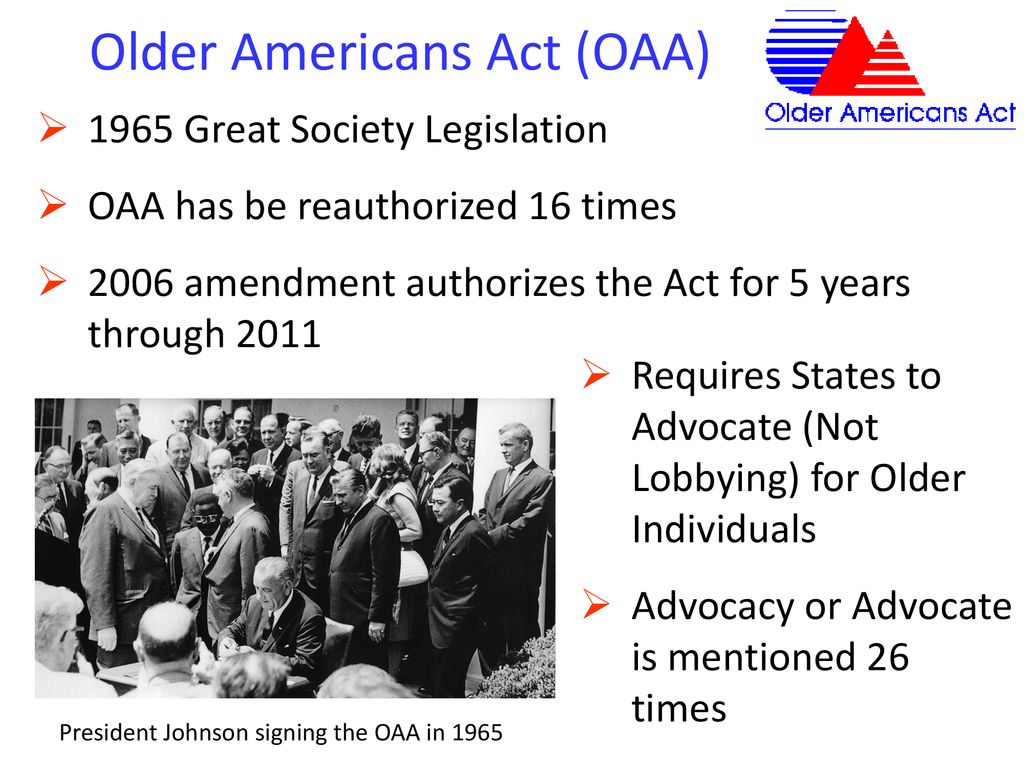 Older Americans Act Overview - Ppt Download