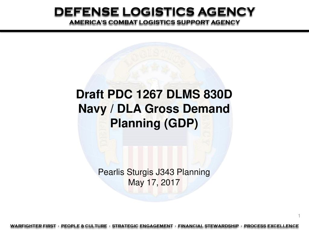 Draft PDC 1267 DLMS 830D Navy / DLA Gross Demand Planning (GDP)