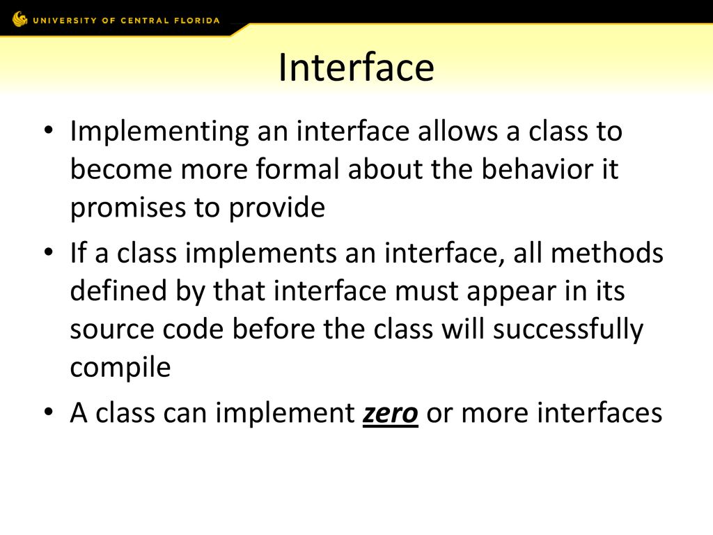 University of Central Florida COP 3330 Object Oriented Programming ...