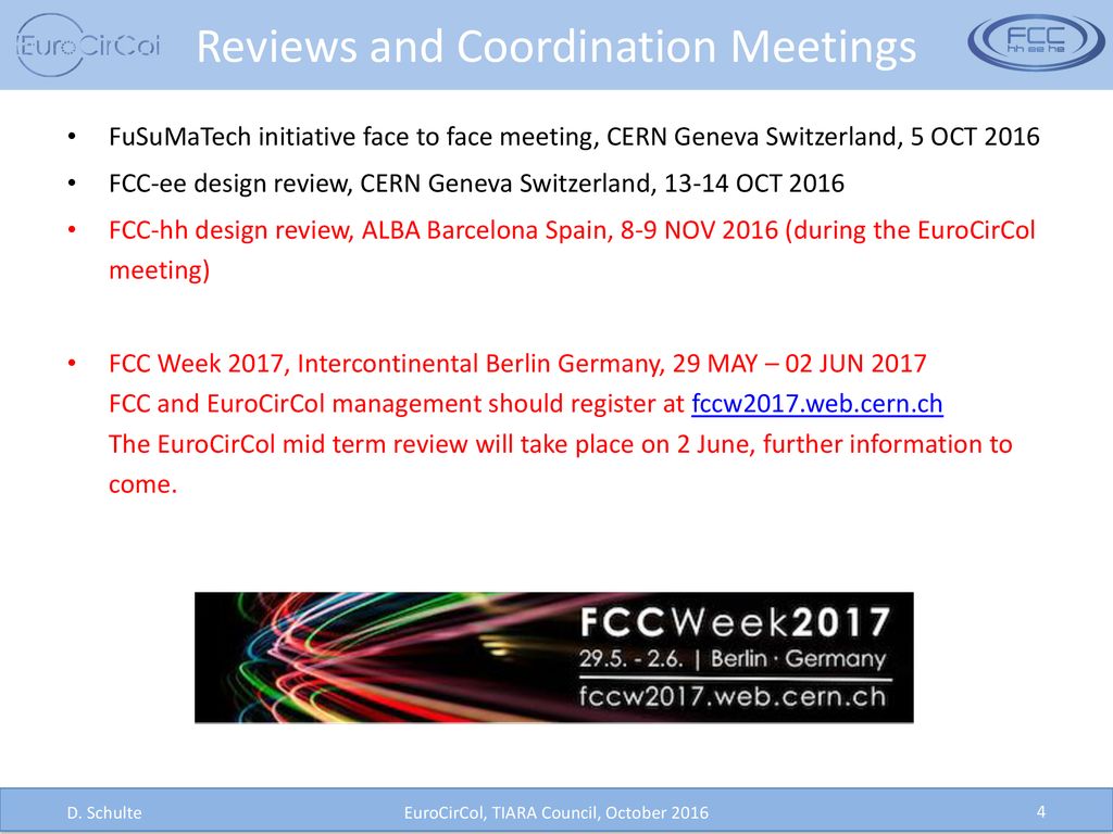 Eurocircol Daniel Schulte For The Fcc Hh Teams Cern October Ppt Download