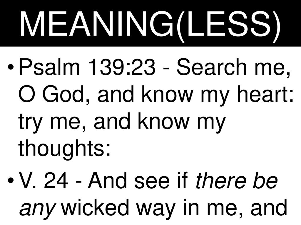 MEANING(LE SS) ECCLESIASTES. MEANING(LESS) Psalm 39:5 – Behold