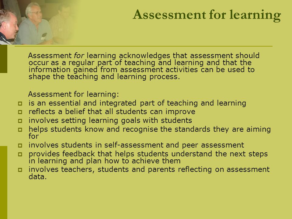 Assessment for learning