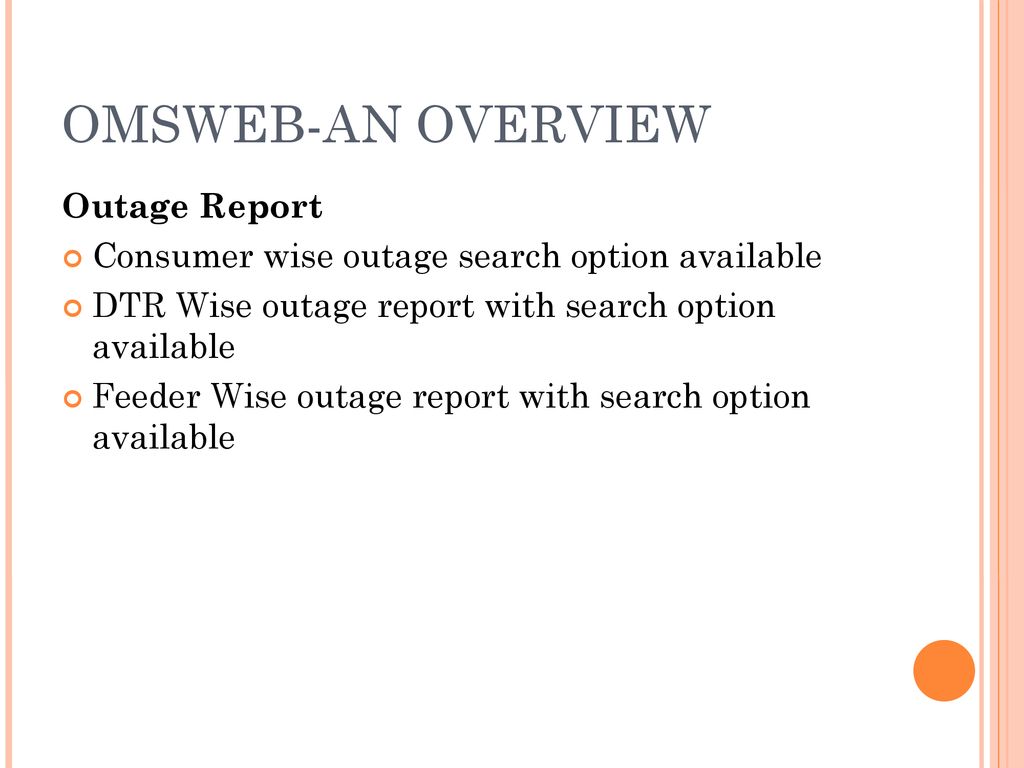 OMSWEB-AN OVERVIEW Outage Report
