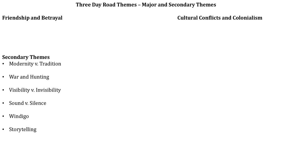 three day road thesis