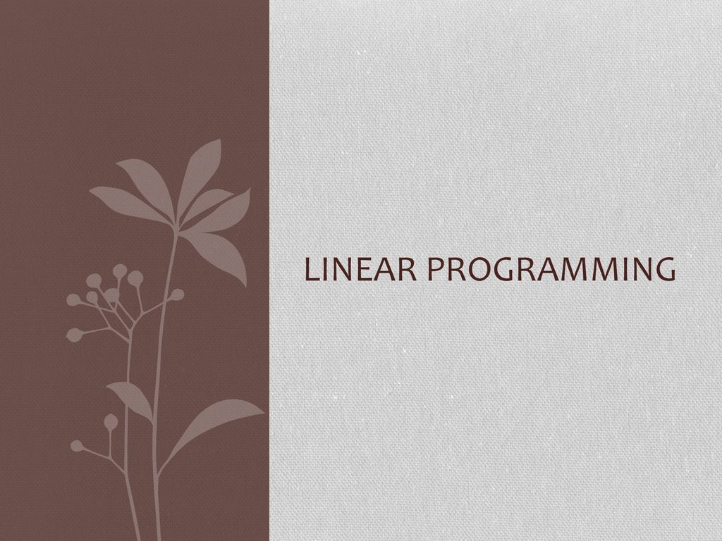Linear programming. - ppt download
