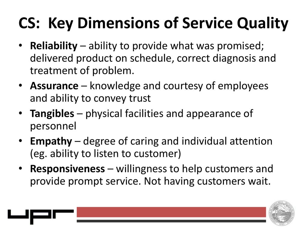 key dimensions of service quality