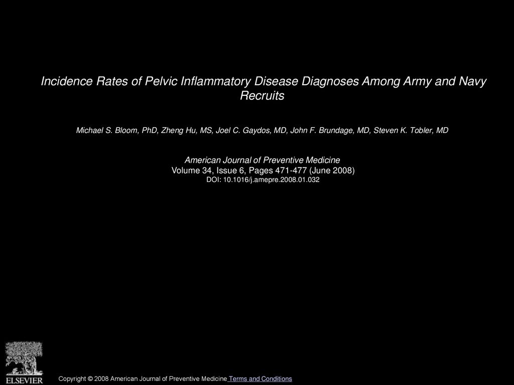 Incidence Rates of Pelvic Inflammatory Disease Diagnoses Among Army and Navy Recruits