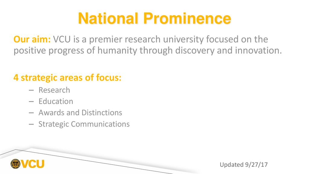 VCU Strategic Plan 2025 Excellence and Access ppt download