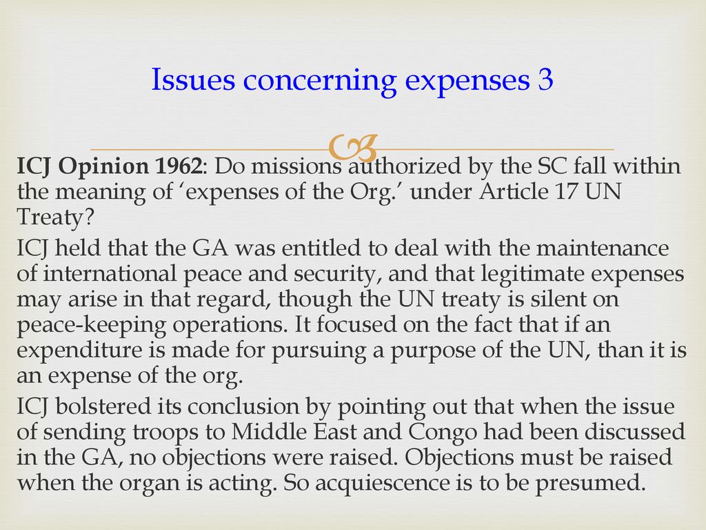 Issues concerning expenses 3