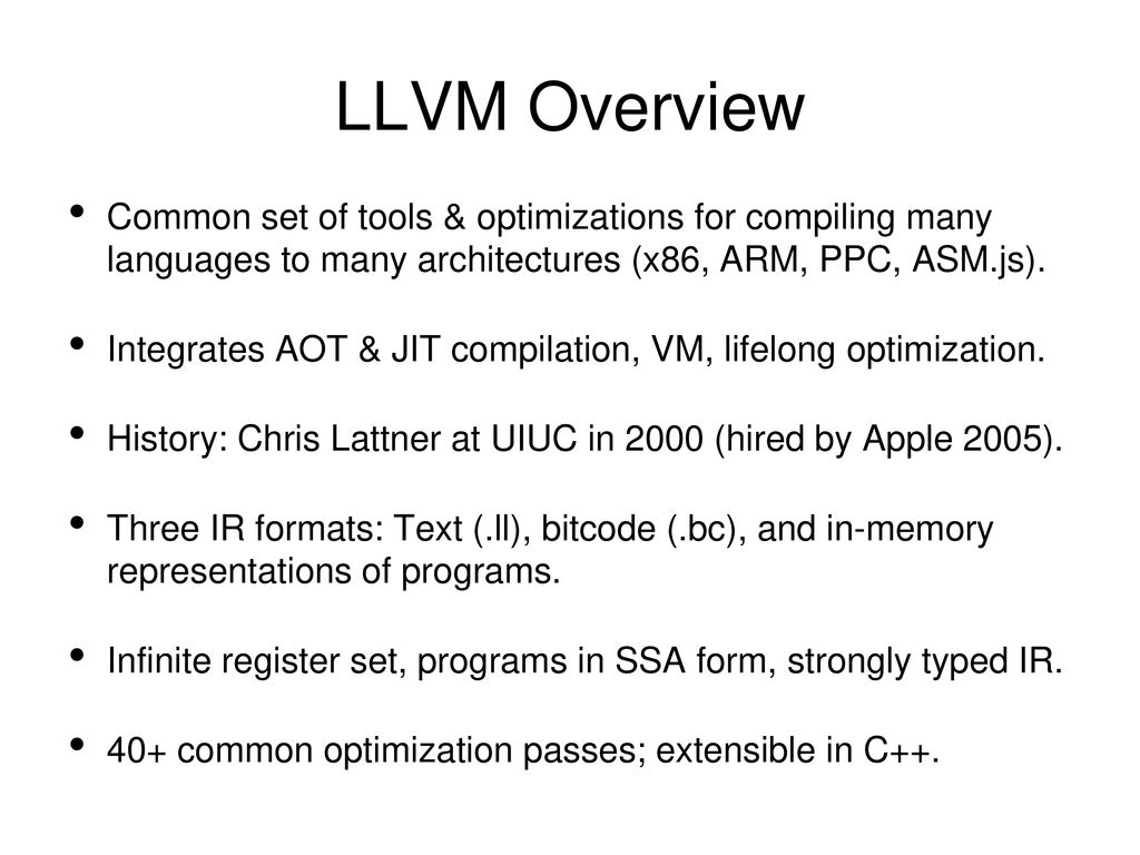 Llvm ir code emission assignment 4 ppt download