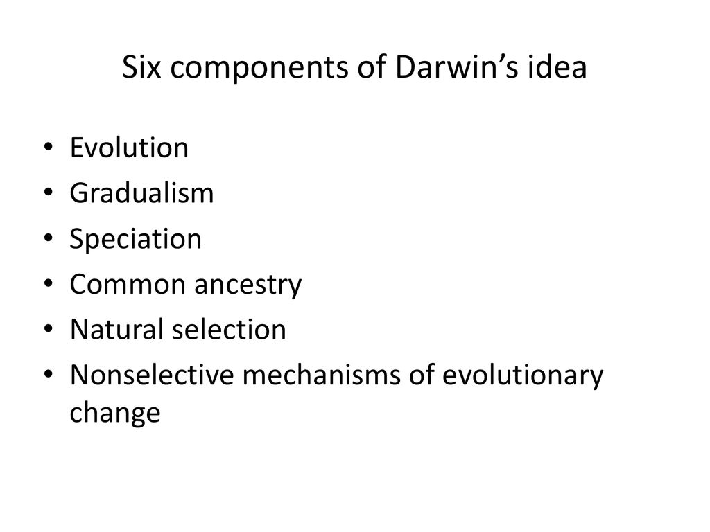 Six components of Darwin’s idea