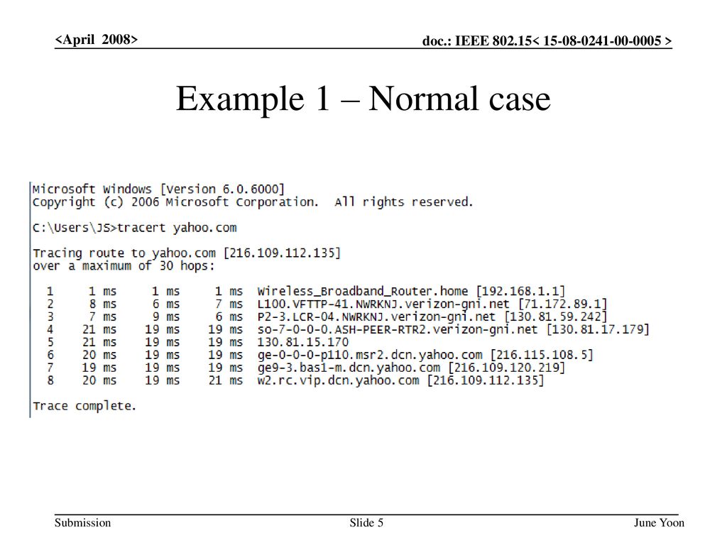 <April 2008> Example 1 – Normal case June Yoon