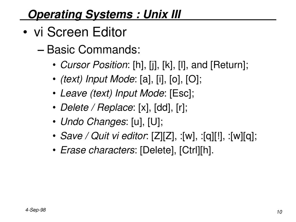 Unix fundamentals part iii vi editor ppt download