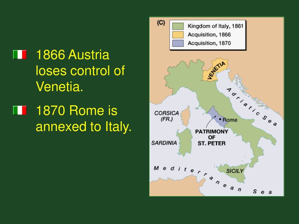 1866 Austria loses control of Venetia.