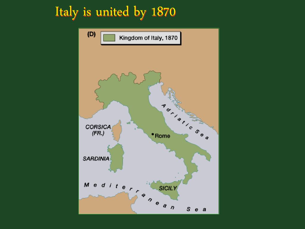 Italy is united by 1870