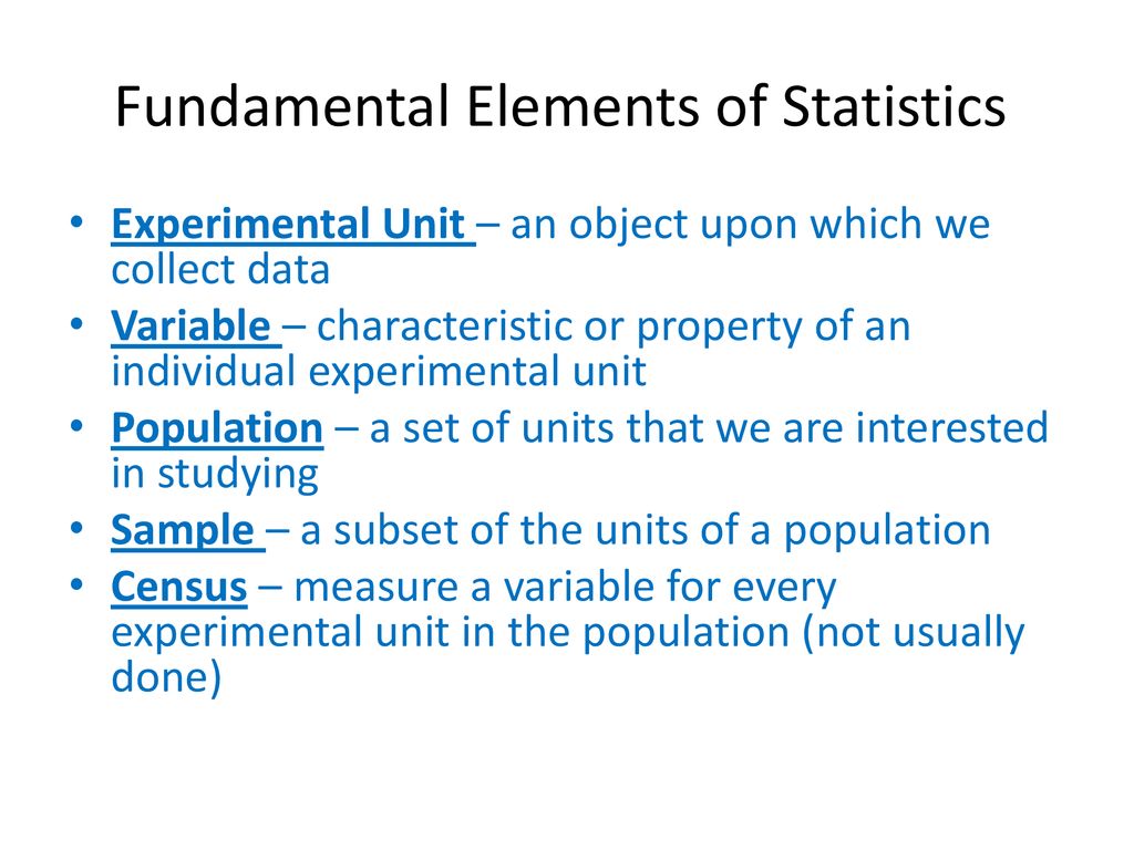 Fundamental Elements of Statistics