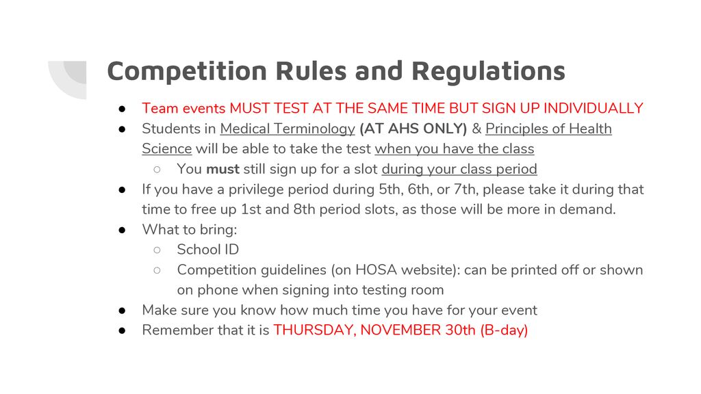 HOSA Meeting November 14th, Ppt Download