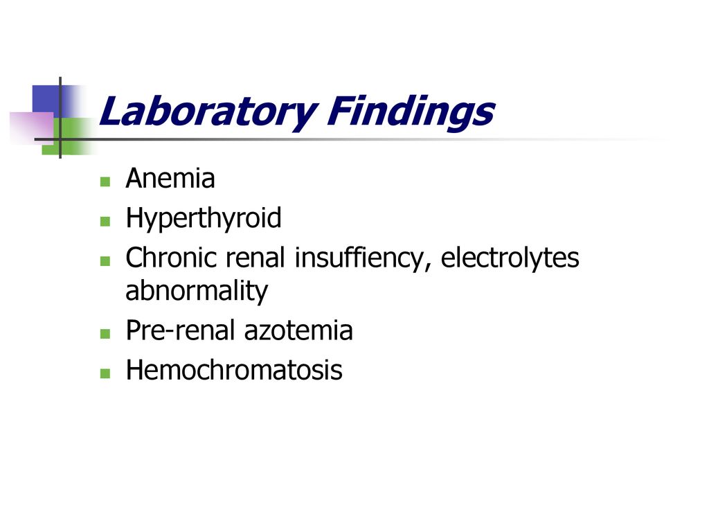 Laboratory Findings Anemia Hyperthyroid