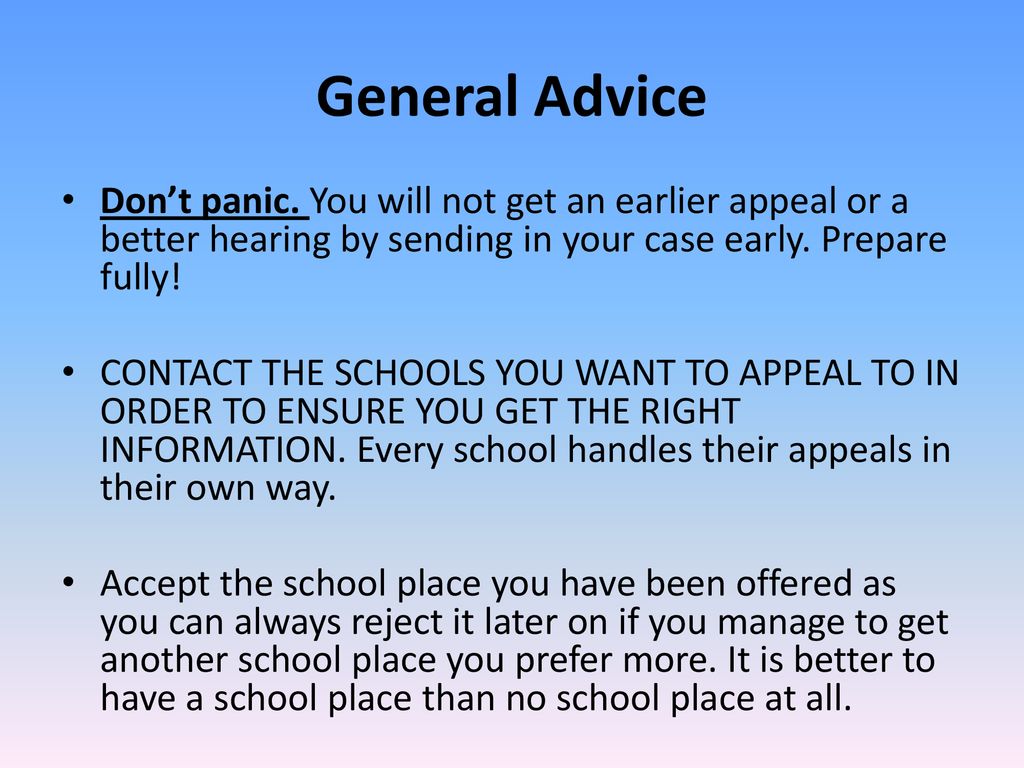 Helpful Information To Support Your Secondary School Appeal - Ppt Download