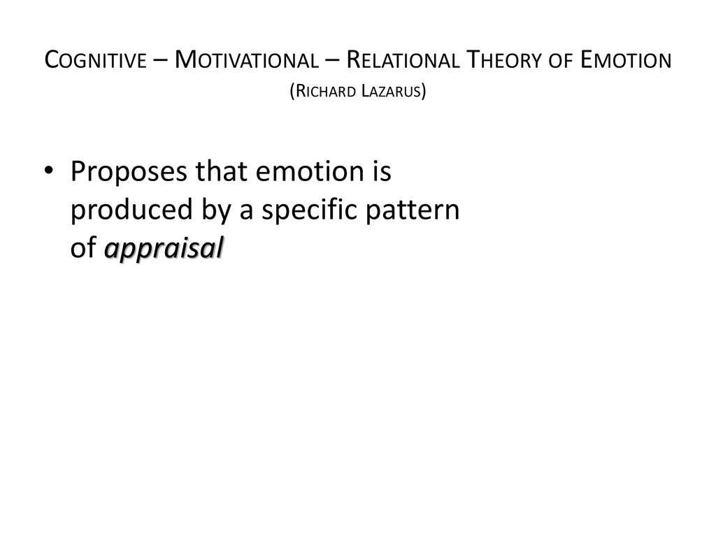 A Cognitive Theory of Emotion ppt download