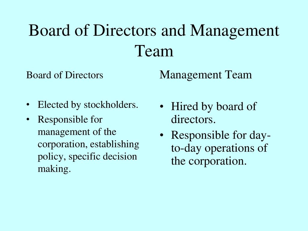 Board of Directors and Management Team