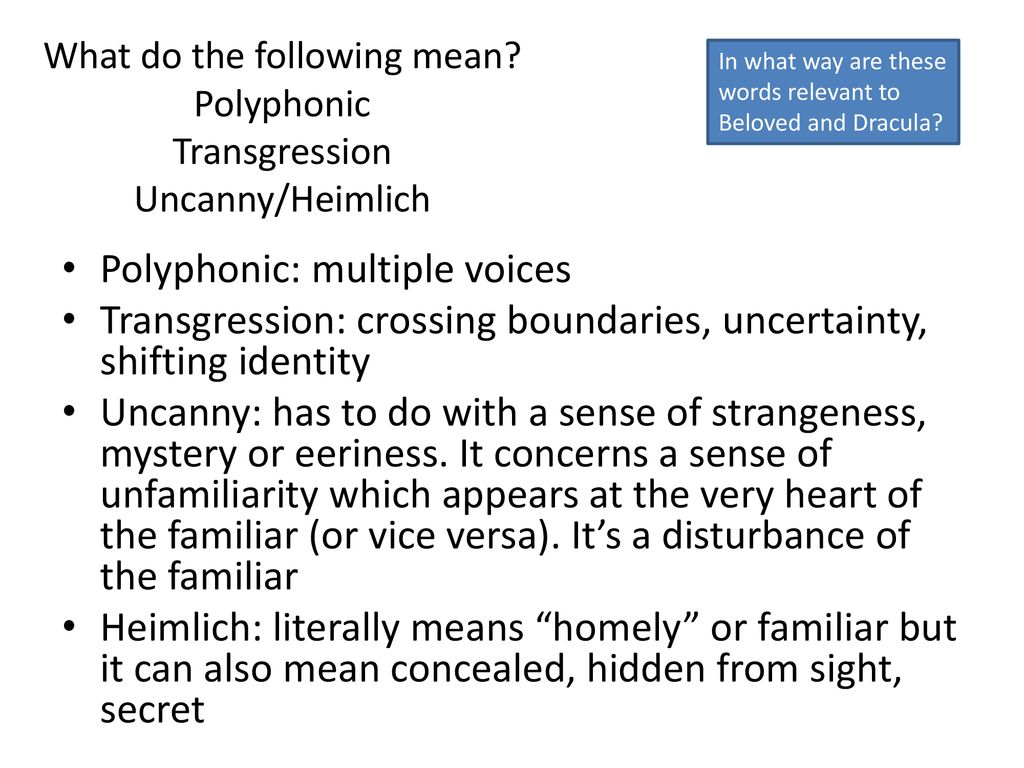 Key Vocabulary Polyphonic Transgression Uncanny Ppt Download Key Vocabulary Polyphonic Transgression Uncanny Ppt Download