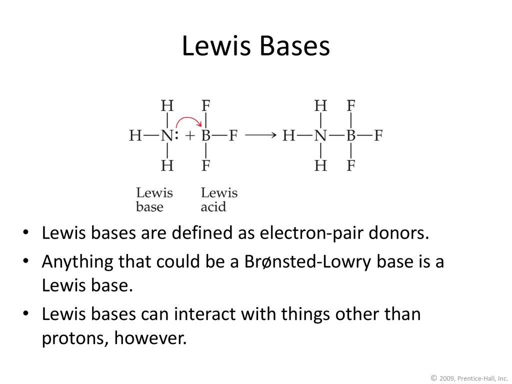 Lewis Bases Lewis bases are defined as electron-pair donors.
