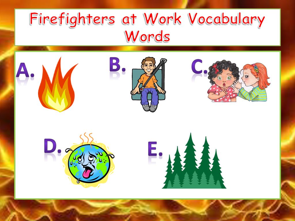 Firefighters at Work Vocabulary Words