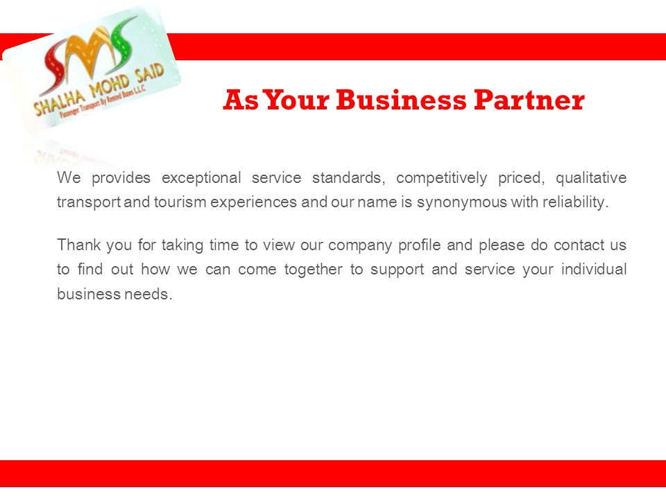 As Your Business Partner