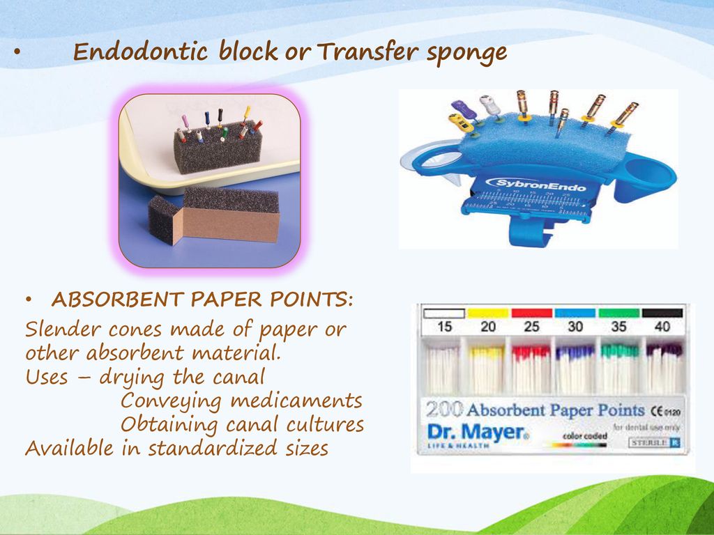 Endodontic block or Transfer sponge