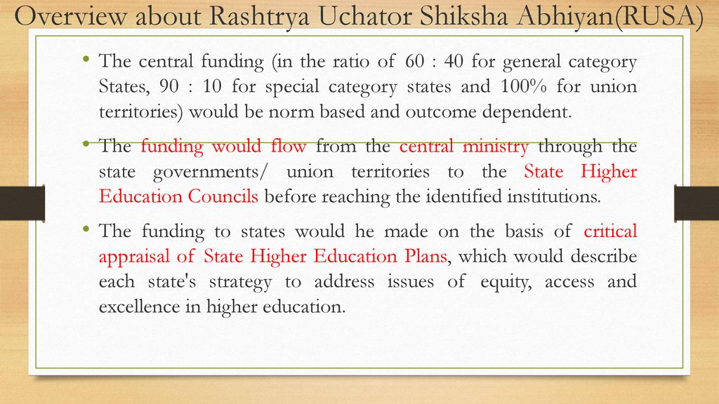 Rashtrya Uchchtar Shiksha Abhiyan Rusa Ppt Download