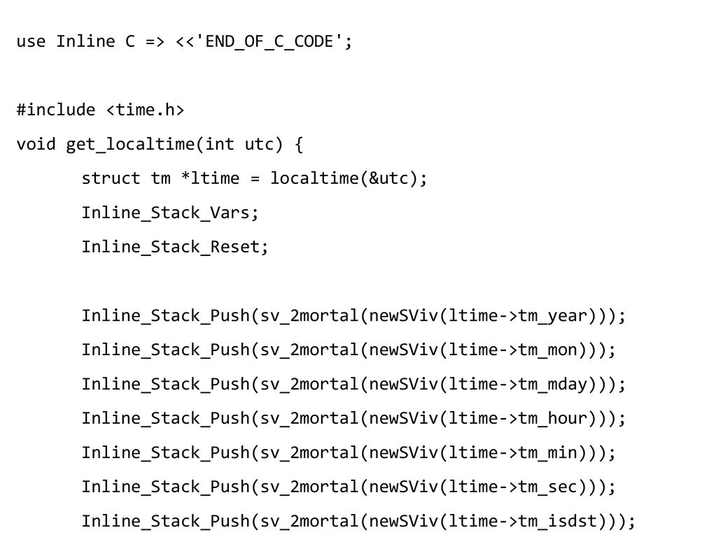 Embedding Perl in C and the other way around - ppt download