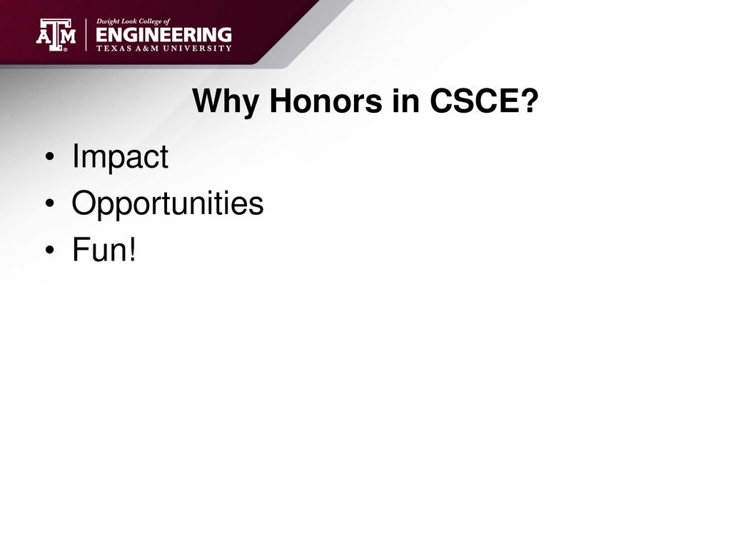 Engineering Honors Computer Science and Engineering Texas A&M