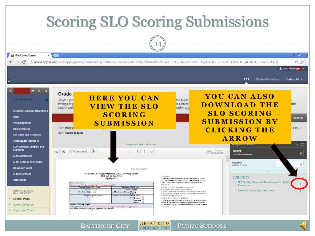 Scoring SLO Scoring Submissions