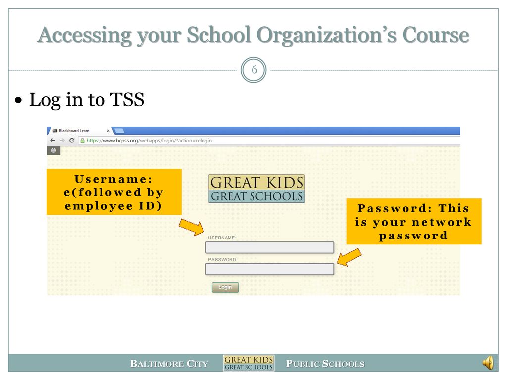 Accessing your School Organization’s Course